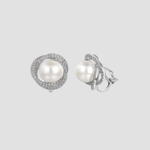 18K WHITE GOLD PERL EARRING